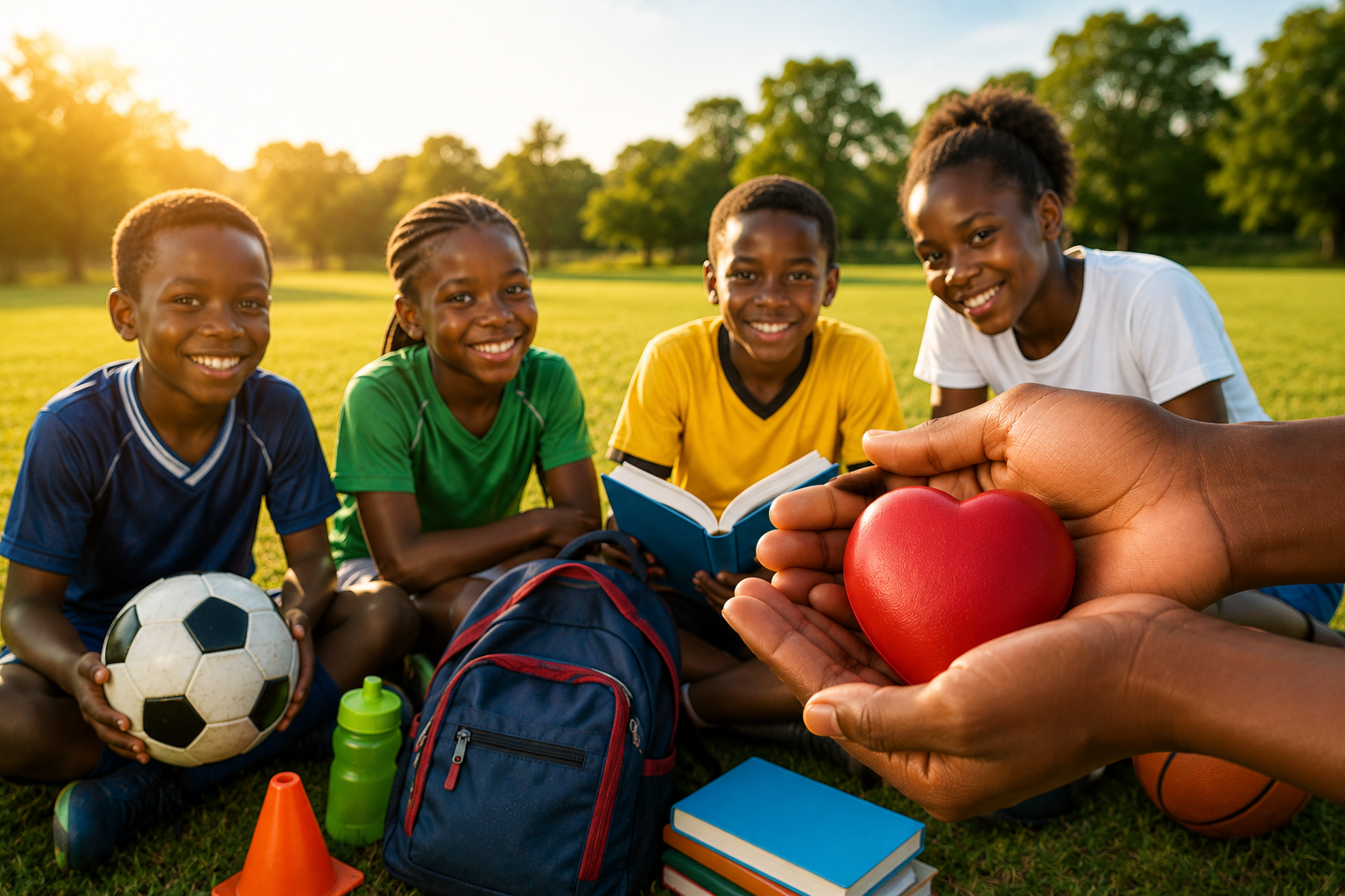 Children participating in learning and sports activities